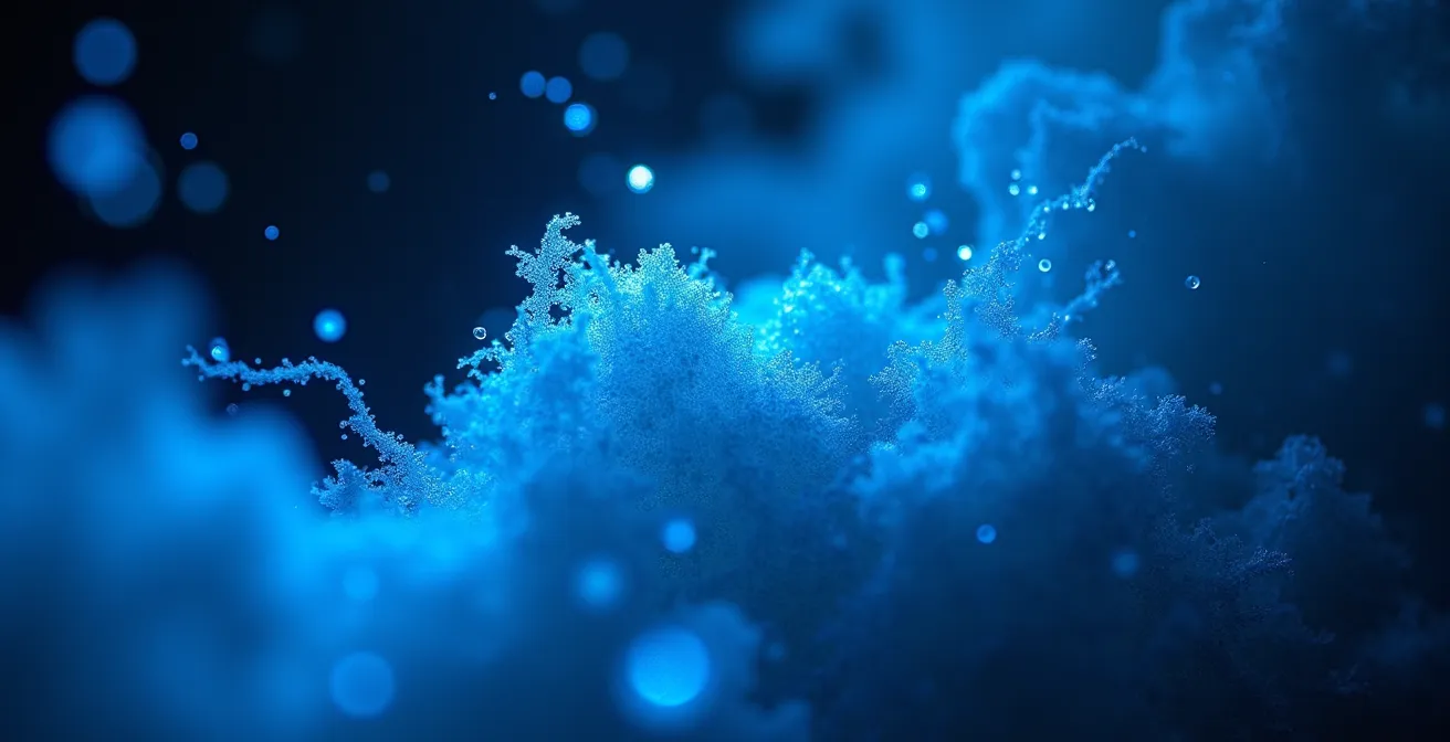 Plongée de nuit avec phénomène de bioluminescence dans les eaux tropicales